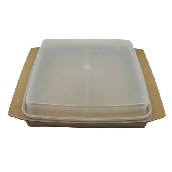 Tupperware Tan/White Clear Egg Storage/Deviled Egg Carrier, VTG 723 *No Egg Tray - Picture 1 of 6